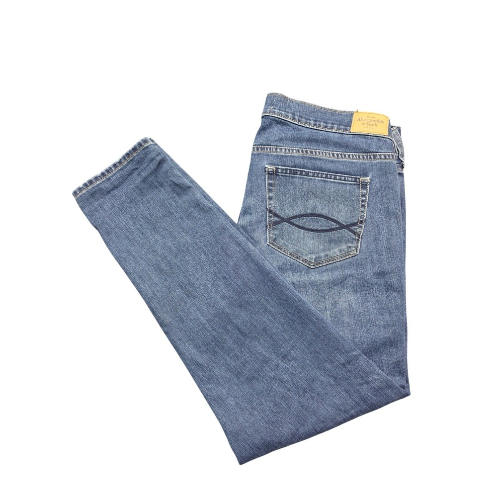 Abercrombie & Fitch Distressed Boyfriend Jeans Womens 8 W29 Medium Wash Ripped
